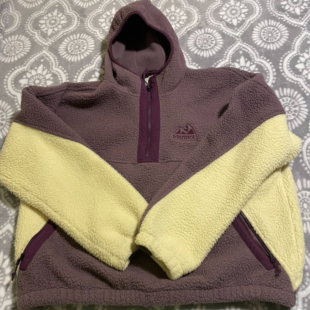 Marmot Women's Super Aros Fleece Hoodie, Large EUC - Picture 4 of 8